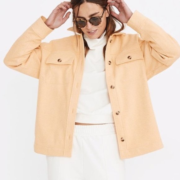 Madewell Jackets & Blazers - Madewell Brushed Herringbone Knit Oversized Fall Shirt Jacket Size XS